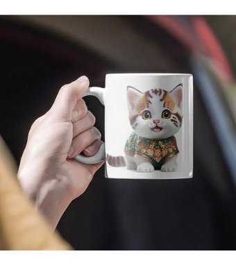 Kreatif Kupa Kedili Bardak, Kedi Severler İçin Özel Tasarım
