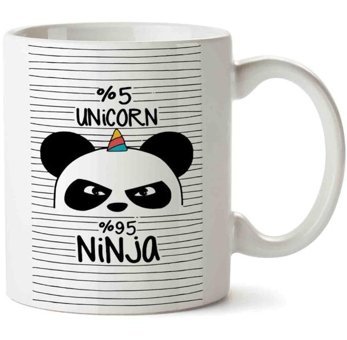 Art Hediye Panda Unicorn Ninja İki Tarafı Baskılı Kupa Bardak