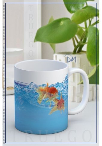 Truego Baskılı Kupa Bardak Seramik Mug - Balıklar