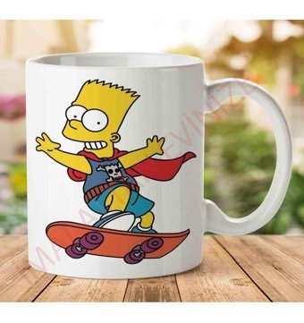 Art Hediye 1-2302 Bart Simpson İki Tarafı Baskılı Kupa Bardak