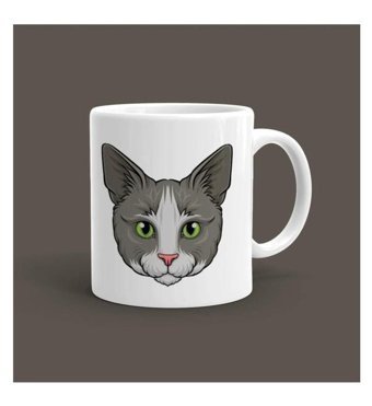 Mini Maker Kids Gri Kedi Kupa Bardak