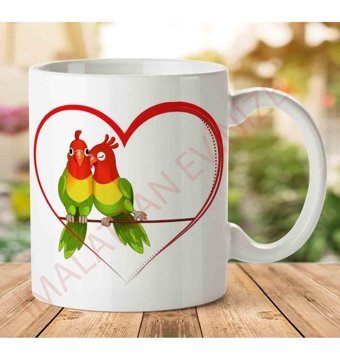 Art Hediye 1-1693 Love Birds İki Tarafı Baskılı Kupa Bardak