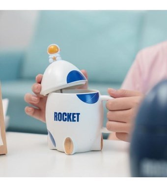 Luckystar Roket Seramik Kupa Tron-Mavi