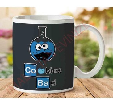Art Hediye Cookien Bad Kimya İki Tarafı Baskılı Kupa Bardak