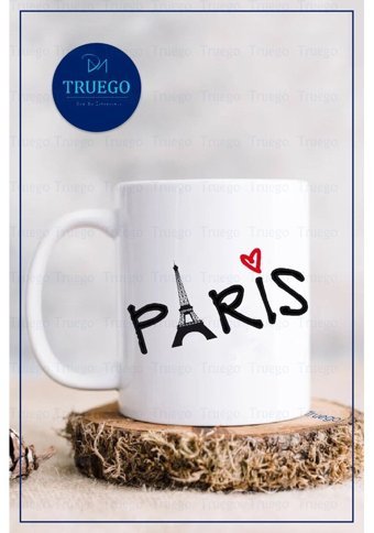 Truego Baskılı Kupa Bardak Seramik Mug- Paris