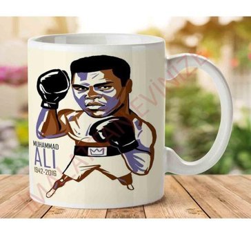 Art Hediye Muhammed Ali Boks İki Tarafı Baskılı Kupa Bardak