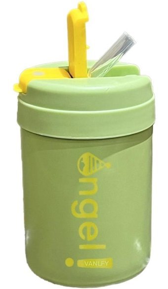 Luckystar Yalıtımlı Bardak Pipetli Bardak - Yeşil