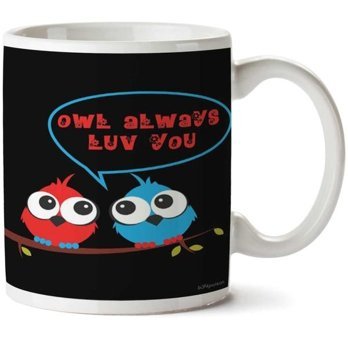 Art Hediye Owl Always Luv You İki Tarafı Baskılı Kupa Bardak