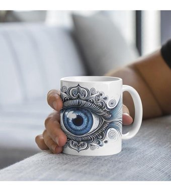 Kreatif Kupa Nazar Boncuklu Tasarım Kupa, Kişiye Özel