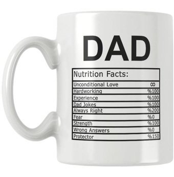 Qoeuyl Boutique Dad Nutrition Facts Baskılı Kupa Bardak