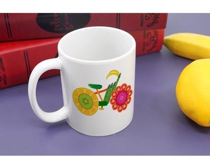 İkitekermarket Organik Bisiklet Temalı Beyaz Kupa Bardak Mug