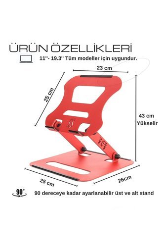 Mufamet Çelik Taşınabilir Laptop Standı