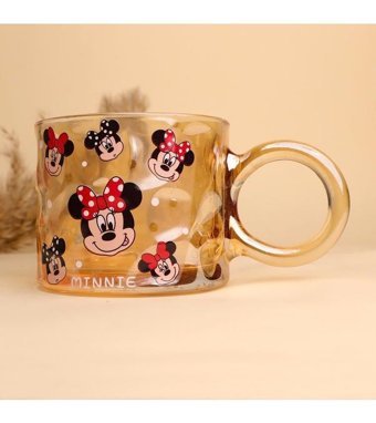Piraye Gift Minnie Mouse Itasarımlı Kulplu Cam Bardak-1944