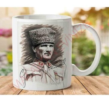 Art Hediye Gazi Mustafa Kemal İki Tarafı Baskılı Kupa Bardak