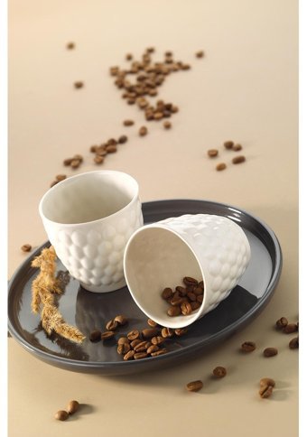 Kütahya Porselen Favo 2 Parça Mug Seti Krem