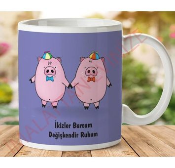Art Hediye 1-030 İkizler Burcu İki Taraf Baskılı Kupa Bardak