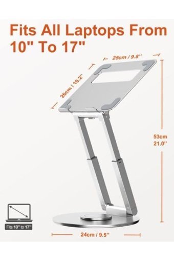 Coverzone Alüminyum Ayarlanabilir Taşınabilir Laptop Standı