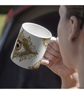 Kreatif Kupa Seramik Etnik Kupa, Nazar Boncuklu