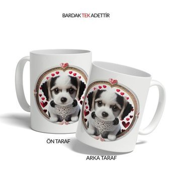 Kreatif Kupa Köpekli Kupa Bardak - Sevgi Dolu Pati İzleriyle