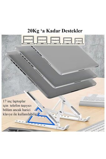 Miletus Katlanabilir Plastik Dikey Ayarlanabilir Taşınabilir Ayaklı Hareketli Laptop Standı