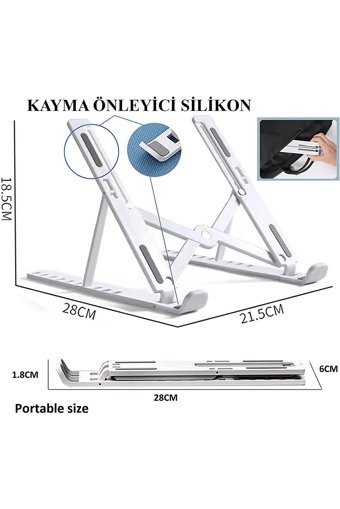 Miletus Katlanabilir Plastik Dikey Ayarlanabilir Taşınabilir Ayaklı Hareketli Laptop Standı