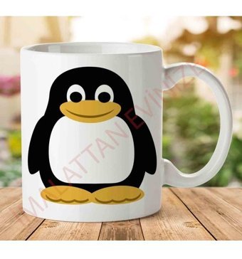 Art Hediye Penguin-Png-Images İki Tarafı Baskılı Kupa Bardak