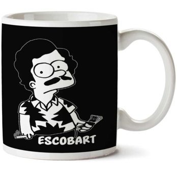 Art Hediye Escobar Yazı İki Tarafı Baskılı Kupa Bardak