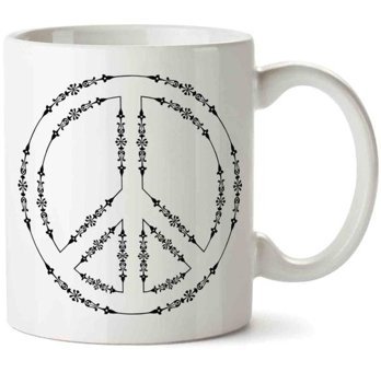 Art Hediye Barış Peace İki Tarafı Baskılı Kupa Bardak