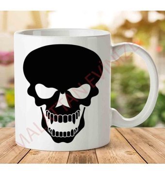Art Hediye A2548 Skull Tattoo İki Tarafı Baskılı Kupa Bardak