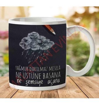 Art Hediye Yağmur Darılmaz İki Tarafı Baskılı Kupa Bardak