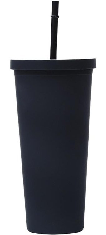 Luckystar Modern Düz Kapaklı Plastik Su Şişesi - Siyah