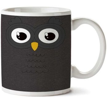 Art Hediye Cute Owl Face İki Tarafı Baskılı Kupa Bardak
