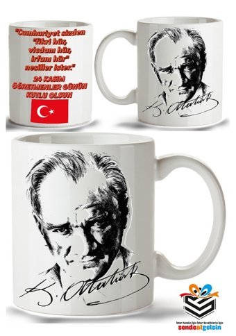 Sendealgelsin Öğretmenler Günü Atatürk Temalı Kupa Bardak M2