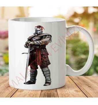 Art Hediye Knight-Png-Picture İki Tarafı Baskılı Kupa Bardak