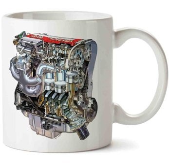 Art Hediye Red Top Opel Engine İki Tarafı Baskılı Kupa Bardak