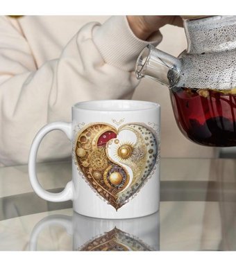 Kreatif Kupa Sevgililer Günü Hediyesi: Kalpli Yin Yang Kupa