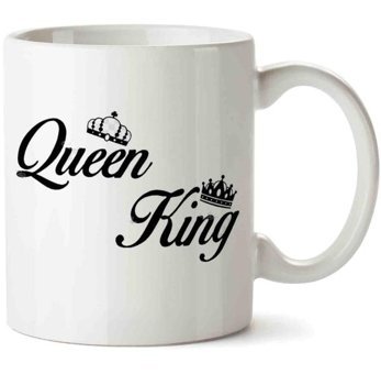 Art Hediye Queen King İki Tarafı Baskılı Kupa Bardak