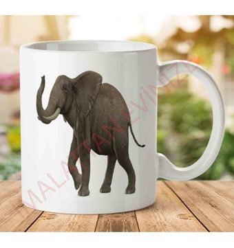 Art Hediye A2381 Elephant Fil İki Tarafı Baskılı Kupa Bardak