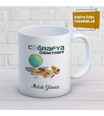 Mekstore İsim Yazılı Coğrafya Öğretmen,İ Kupa