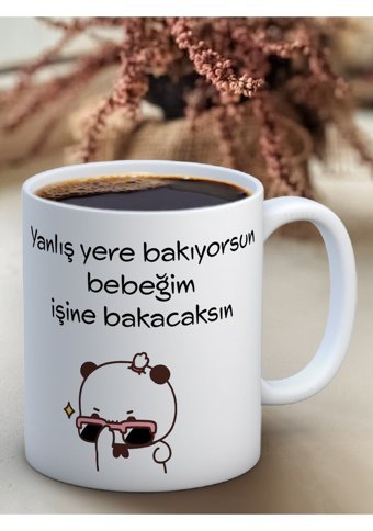 Truego Baskılı Kupa Bardak Seramik Mug - İşine Bakacaksın