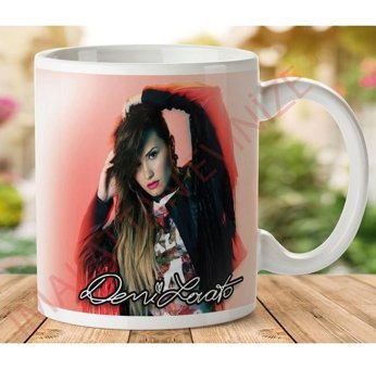 Art Hediye 1-126 Demi Lovato İki Tarafı Baskılı Kupa Bardak