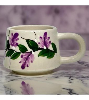 İlbay Çini Takı İlbay Seramik Kupa Mug Klasik Lila Üzüm Bağı