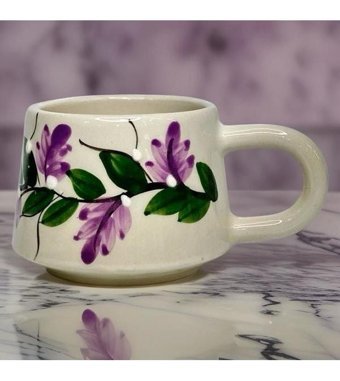 İlbay Çini Takı İlbay Seramik Kupa Mug Klasik Lila Üzüm Bağı