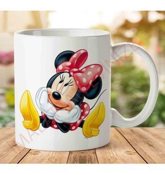 Art Hediye A2459 Minnie Mouse İki Tarafı Baskılı Kupa Bardak