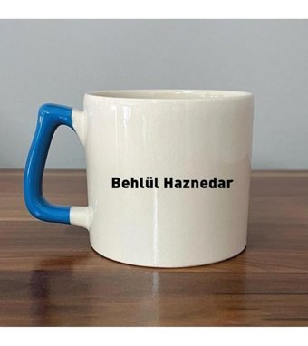 Mor Mürekkep Seçtiğin İsim&Logo Tasarım Mavi Kulplu D Kupa