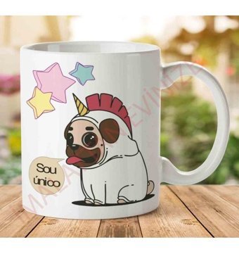 Art Hediye 1-1262 Unicorn Dog İki Tarafı Baskılı Kupa Bardak