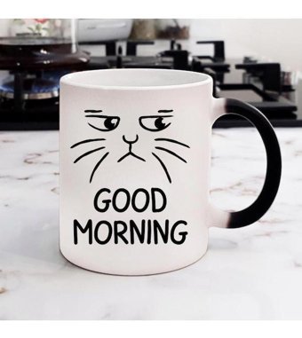 Hediye Vakti Good Morning Kedi Tasarımlı Sihirli Kupa