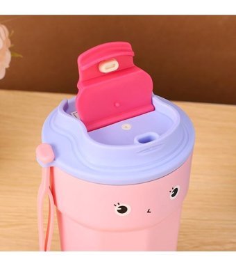 Luckystar 316 Paslanmaz Çelik Sekizgen Kahve Kupası-Pembe