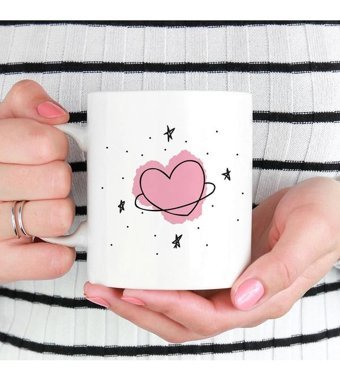 Pego Space Heart Kupa Özel Tasarım Kupa