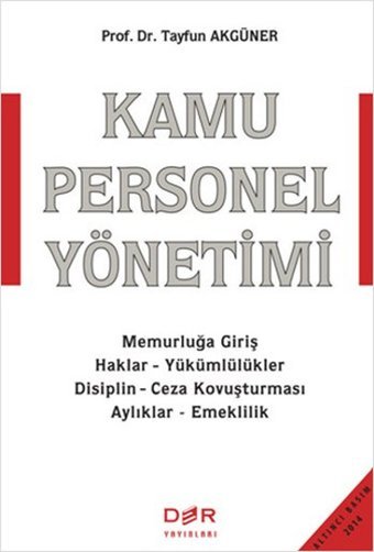 Kamu Personel Yönetimi Der Yayınları Tayfun Akgüner Der Yayınları - Sınavlara Hazırlık Kitapları Dizisi